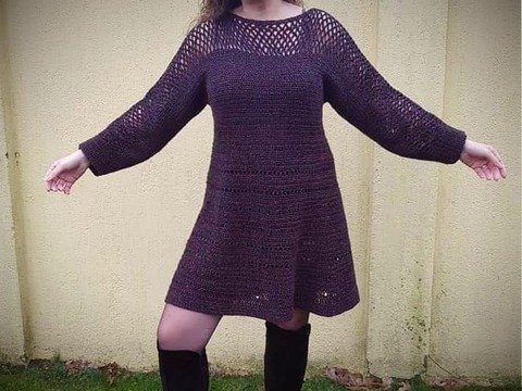 Häkelanleitung Kleid Vernetzte Liebe ( Ohne Maschenprobe / Für jede Größe )