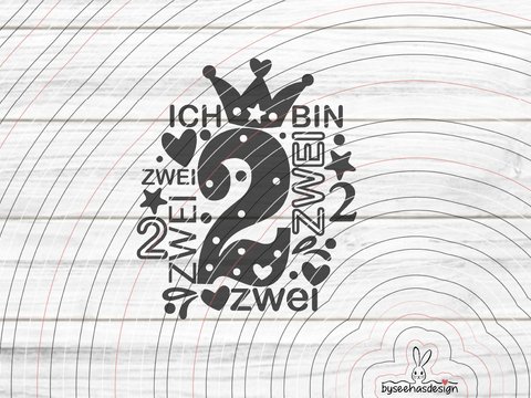 Zahl 2 Plotterdatei SVG DXF