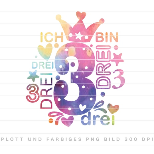 Zahl 3 Plotterdatei SVG DXF