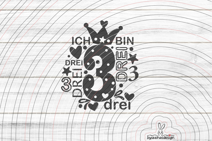 Zahl 3 Plotterdatei SVG DXF