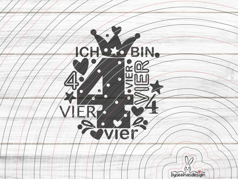 Zahl 4 Plotterdatei SVG DXF