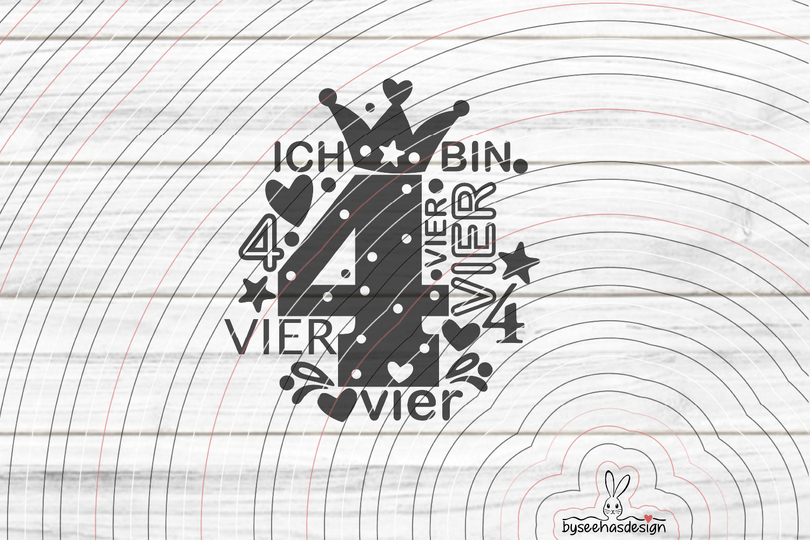 Zahl 4 Plotterdatei SVG DXF