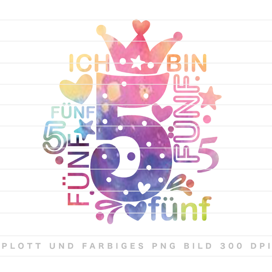 Zahl 5 Plotterdatei SVG DXF