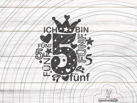 Zahl 5 Plotterdatei SVG DXF