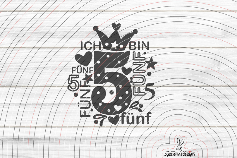 Zahl 5 Plotterdatei SVG DXF