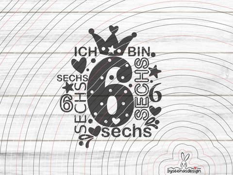 Zahl 6 Plotterdatei SVG DXF
