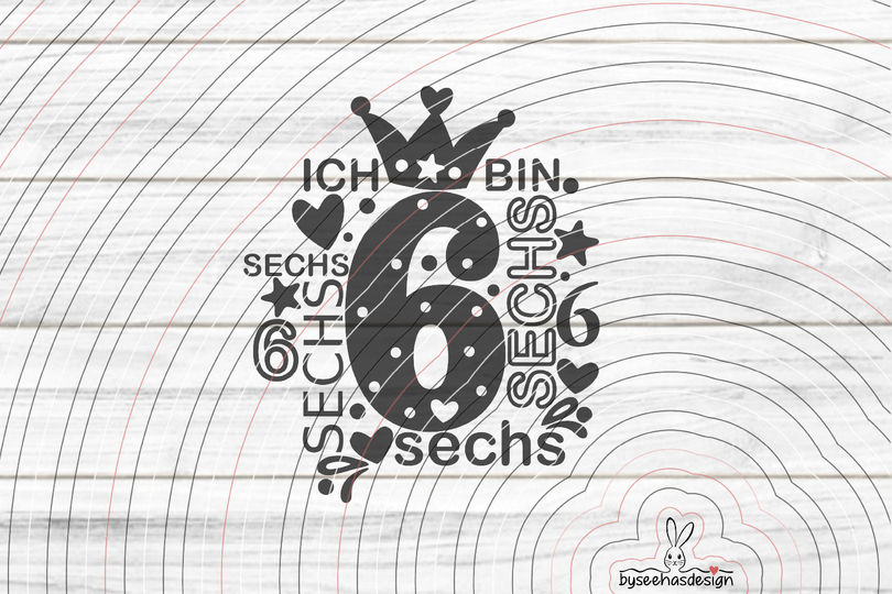 Zahl 6 Plotterdatei SVG DXF