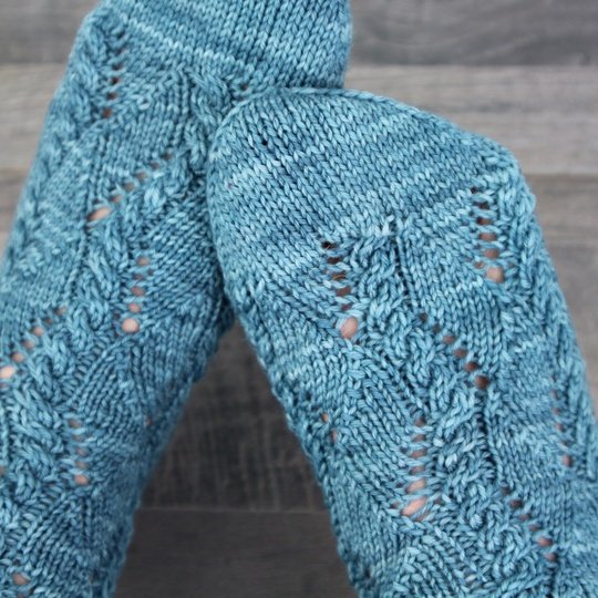 Knitting Pattern PDF Morning Dew Socks – Lace and Cable Socks