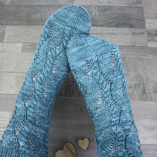 Knitting Pattern PDF Morning Dew Socks – Lace and Cable Socks