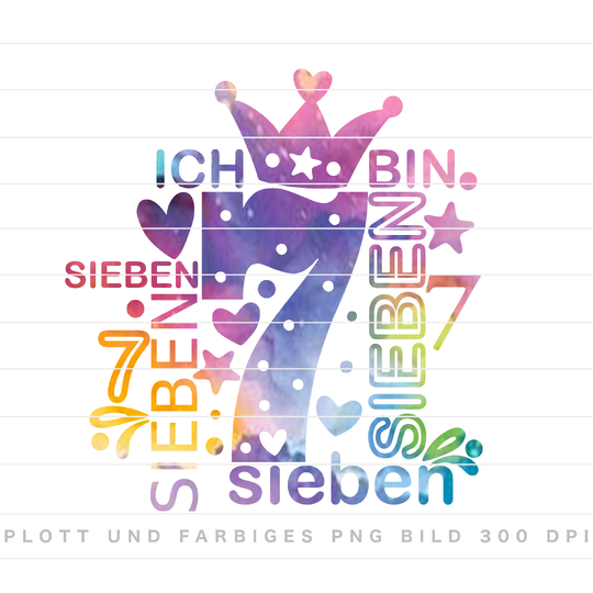 Zahl 7 Plotterdatei SVG DXF