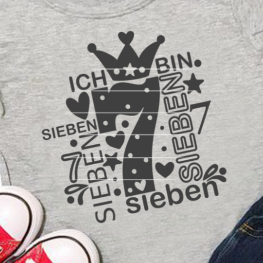 Zahl 7 Plotterdatei SVG DXF