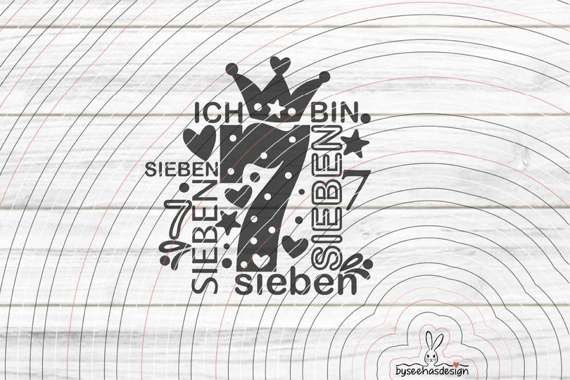 Zahl 7 Plotterdatei SVG DXF