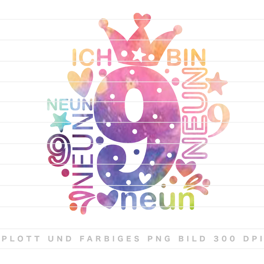 Zahl 9 Plotterdatei SVG DXF