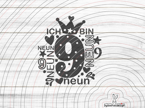 Zahl 9 Plotterdatei SVG DXF