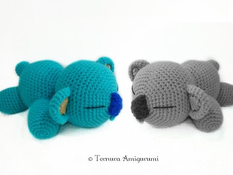 Häkelanleitung Koala schläfrig PDF ternura amigurumi english- deutsch- dutch