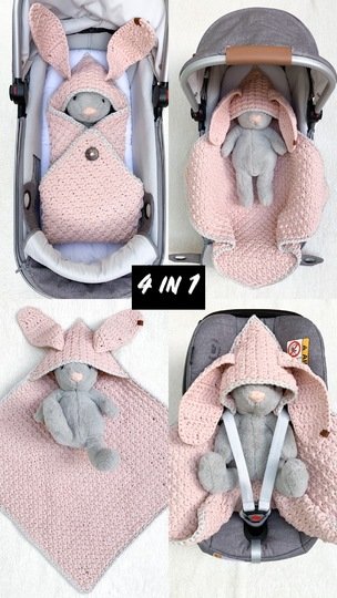Baby Schlafsack Wickelsack LOU LOU 4in1 H&auml;kelanleitung