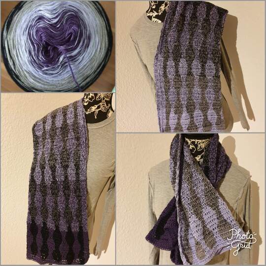 zweifarbigen Schal Agnes häkeln Häkelschal Stola