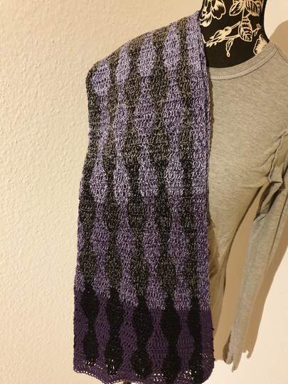 zweifarbigen Schal Agnes häkeln Häkelschal Stola