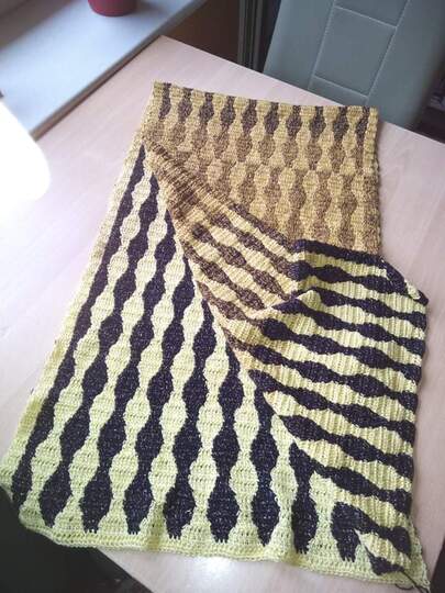 zweifarbigen Schal Agnes häkeln Häkelschal Stola