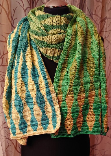 zweifarbigen Schal Agnes häkeln Häkelschal Stola