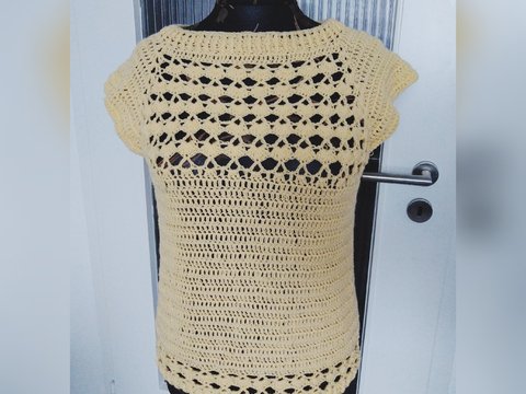 Shirt/Tunika/Oversizeshirt Muscheln am Strand  - 1Anleitung 2Varianten - RVO häkeln für alle Damengrößen