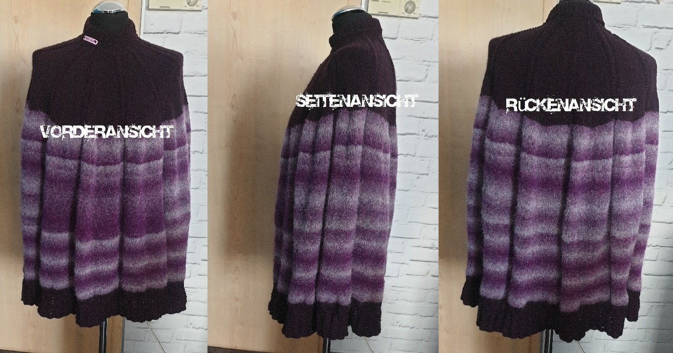 Schwingender Poncho mit Armschlitzen