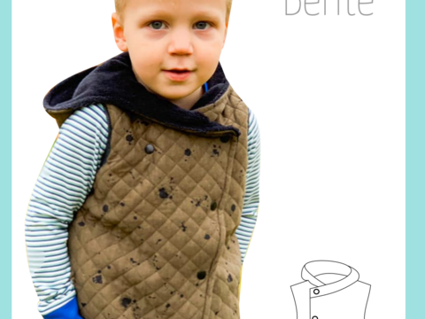 Weste Bente mit Kapuze Nähanleitung und Schnittmuster 98-122
