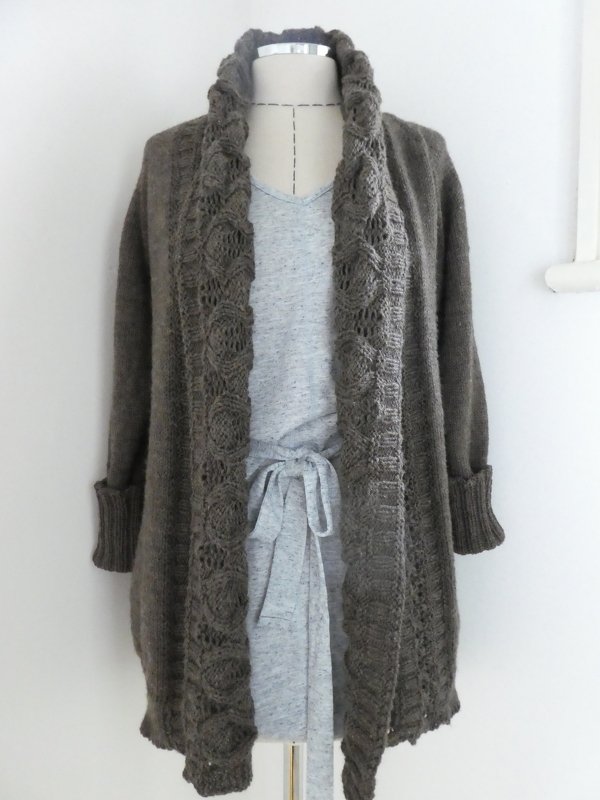 Knitting Pattern Lace Wide Collar Oversized Womens Cardigan