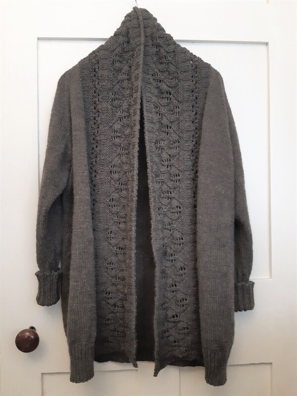 Knitting Pattern Lace Wide Collar Oversized Womens Cardigan - Image 4