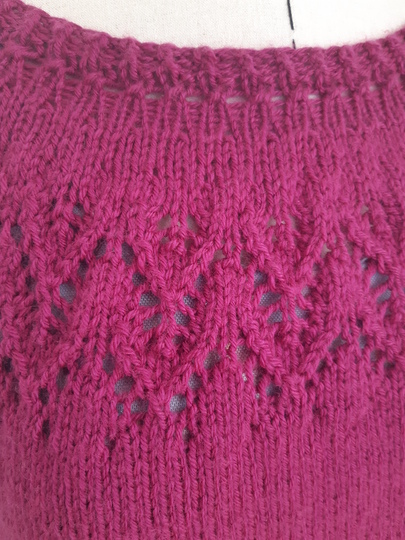 Pattern - Womens Knitted Parenzo Circular Yoke Lace Sweater