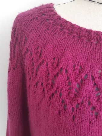 Pattern - Womens Knitted Parenzo Circular Yoke Lace Sweater