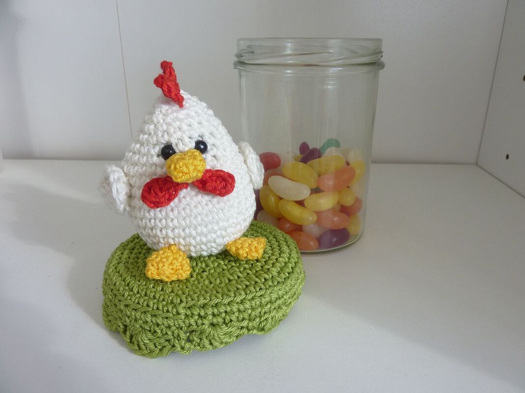 Häkelanleitung - Deckelbezug "Huhn"