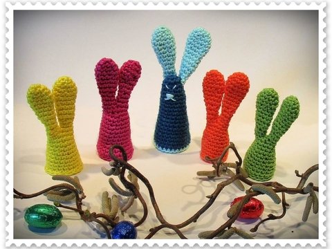 Häkelanleitung Osterhasi aus Wollresten