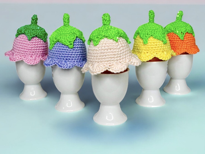 Flower egg warmer - crochet patterns