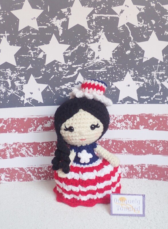 Betsy the Patriotic Girl - Crochet Amigurumi Pattern- English