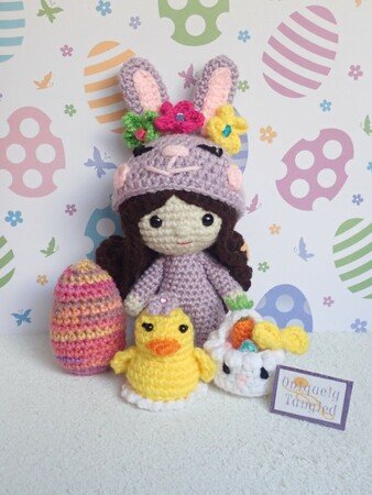 Pippa in Bunny Costume- Crochet Amigurumi Bunny Pattern- English