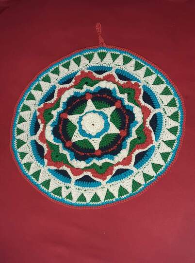 Häkelanleitung Topflappen Mandala "Winter Rose"