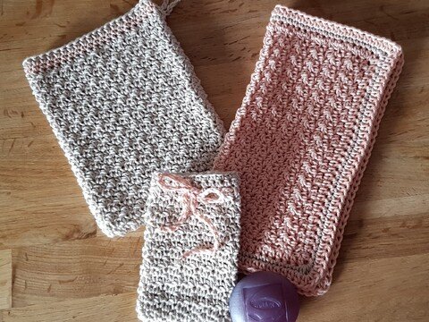 Häkelanleitung Bad Set " Rustikal"