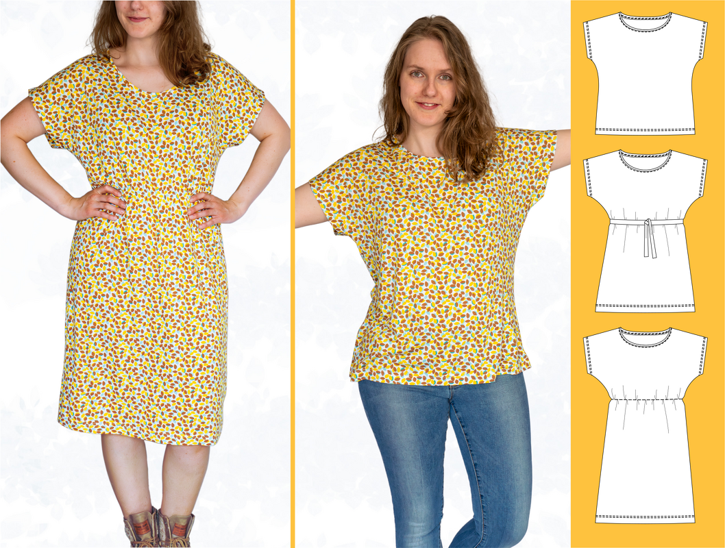 Lilly – lockeres Shirt, Tunika &amp; Kleid für Alltag oder Strand, BU 80–116