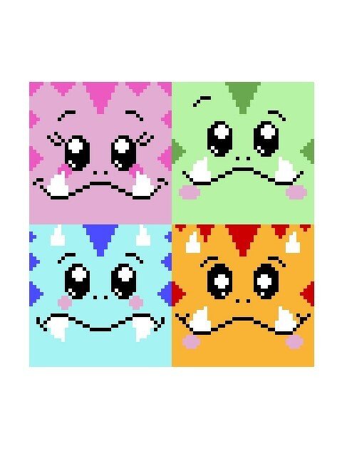 Häkelmuster *4 little Monsters * Grafik für FM Decke od. Kissen