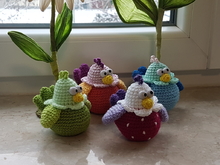 Häkelanleitung, Minihenne Clementinchen