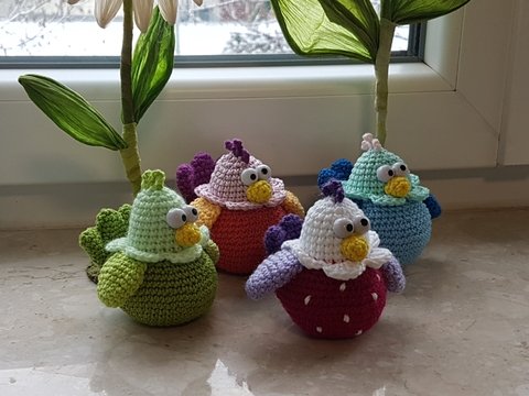 Häkelanleitung, Minihenne Clementinchen