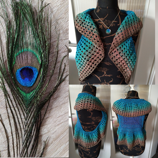 verliebter Pfau - Kurzweste für alle Größen