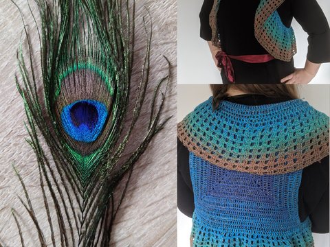 verliebter Pfau - Kurzweste für alle Größen