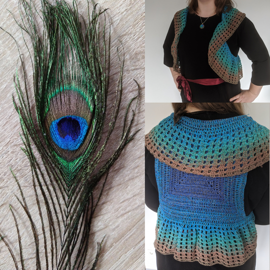 verliebter Pfau - Kurzweste für alle Größen