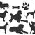 Hunde Silhouetten Stickdatei Hund