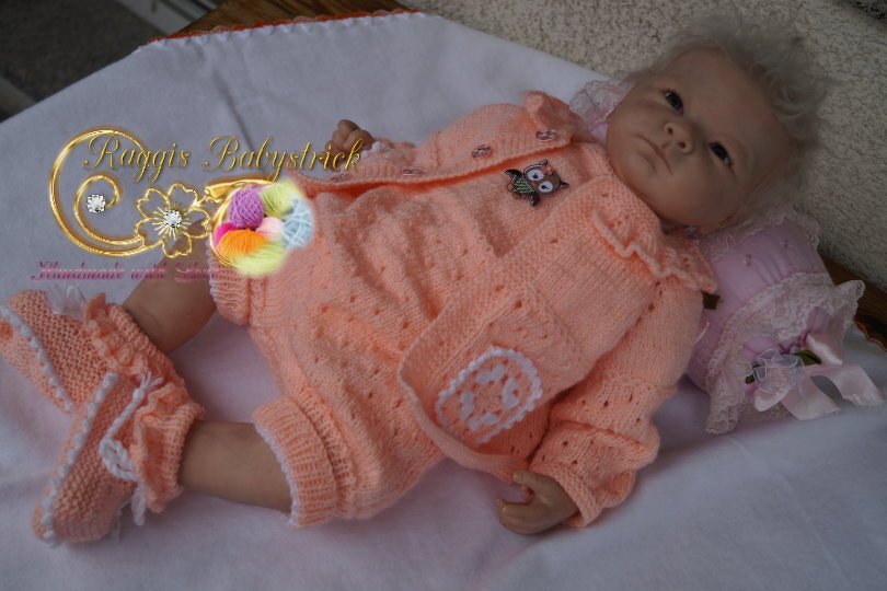 Strickanleitung für Baby's u. Reborns 3-teilig Modell Grit Gr. 56 - Bild 8