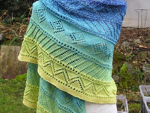 Strickanleitung Halbrundtuch "Sonnenhimmel"