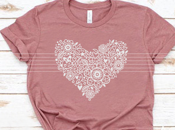 Blumen Herz Plotterdatei SVG DXF