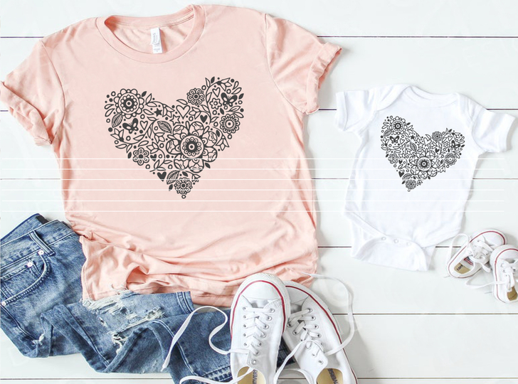 Blumen Herz Plotterdatei SVG DXF